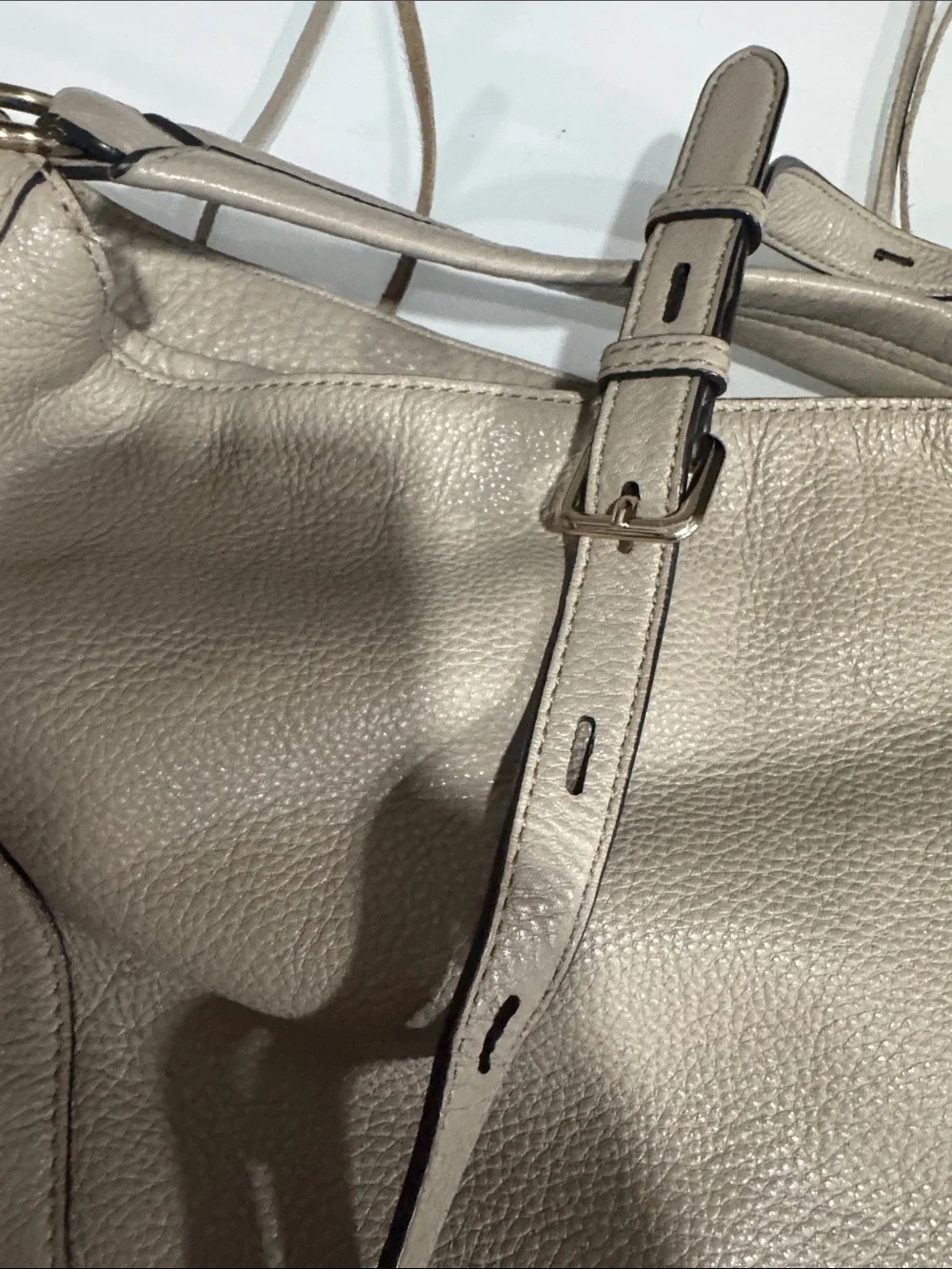 Rebecca Minkoff Beige Leather Hobo with Gold Zippers